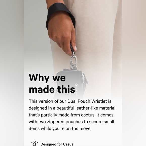 Lululemon Dual Pouch Wristlet Cactus Material - Picture 10 of 12